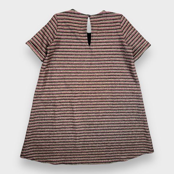 Sezane Sparkly Stripe Robe Mini Dress Black/Pink/Gold Women's Size Small - Picture 8 of 14